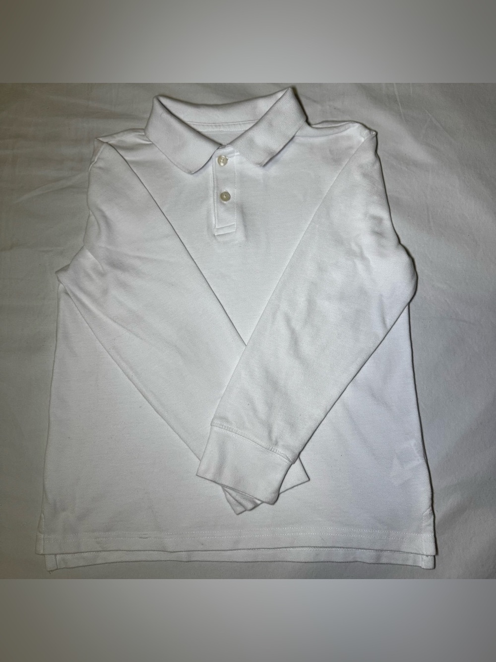 Place White Long Sleeve Polo Shirt for Kids